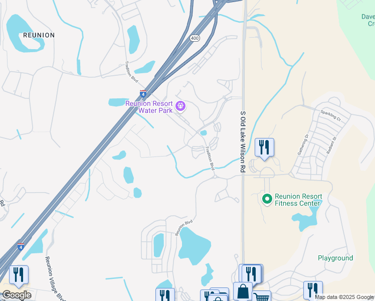 map of restaurants, bars, coffee shops, grocery stores, and more near 7662 Whisper Way in Four Corners