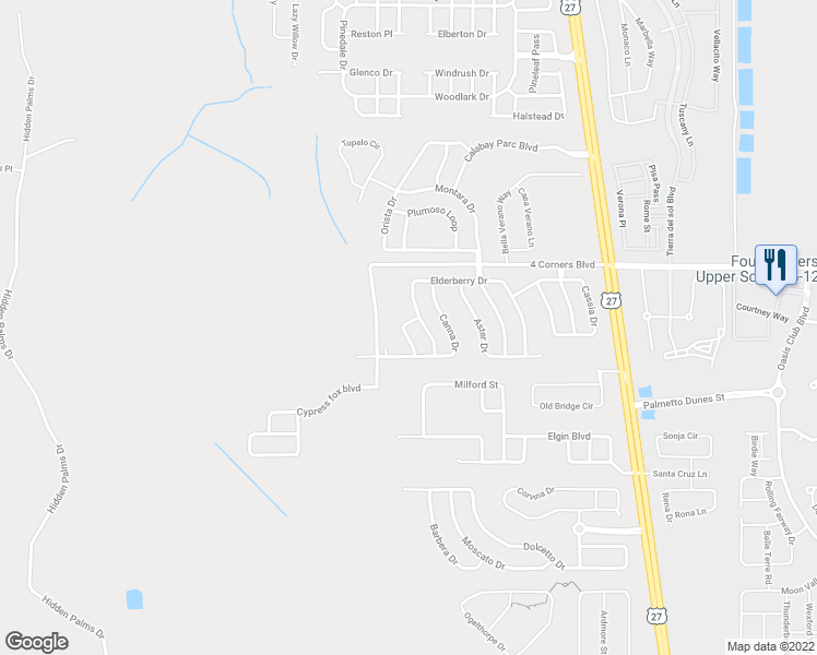 map of restaurants, bars, coffee shops, grocery stores, and more near 213 Bacopa Pass in Davenport
