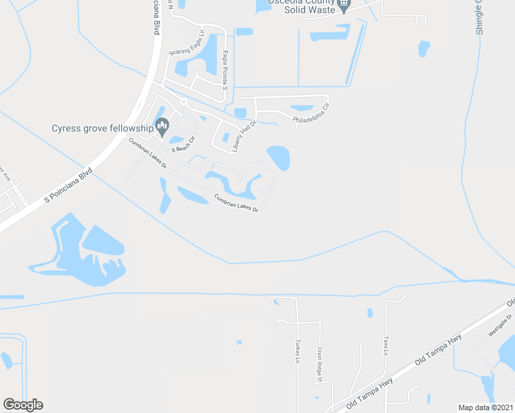 map of restaurants, bars, coffee shops, grocery stores, and more near 4695 Cumbrian Lakes Drive in Kissimmee