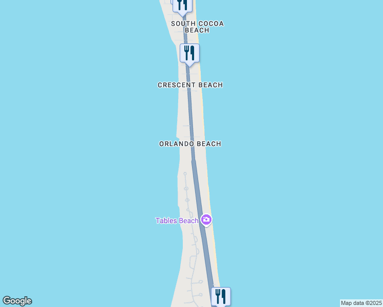 map of restaurants, bars, coffee shops, grocery stores, and more near 3594 South Atlantic Avenue in Cocoa Beach
