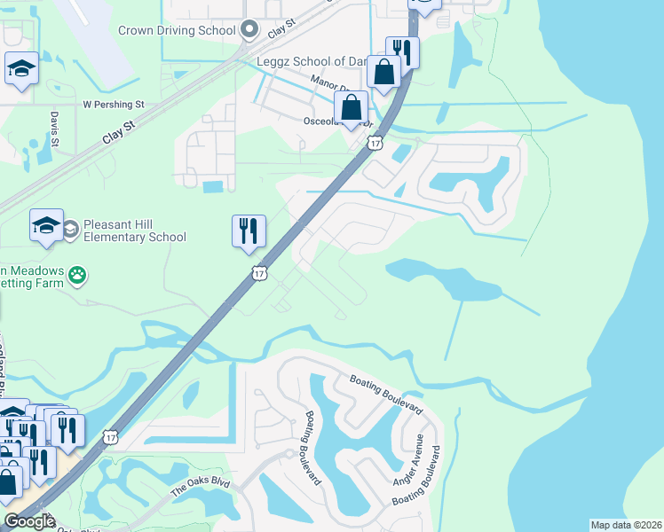 map of restaurants, bars, coffee shops, grocery stores, and more near 1529 Isleta Loop in Kissimmee