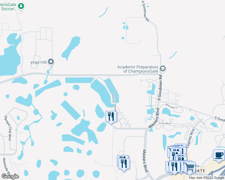 map of restaurants, bars, coffee shops, grocery stores, and more near 1224 Payne Stewart Drive in Davenport