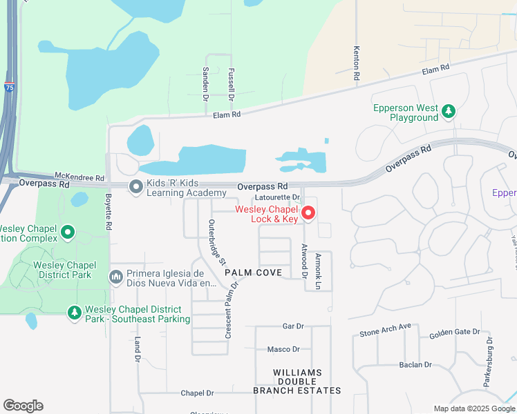 map of restaurants, bars, coffee shops, grocery stores, and more near 30533 Annadale Drive in Wesley Chapel