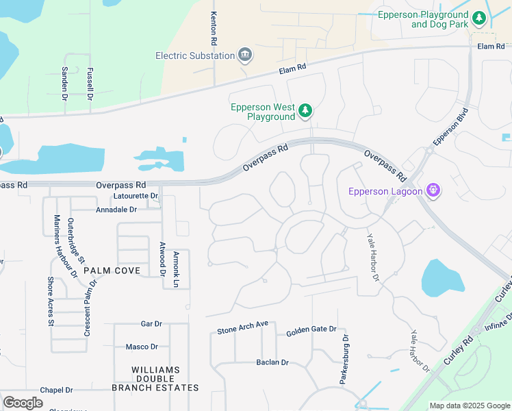 map of restaurants, bars, coffee shops, grocery stores, and more near 30950 Summer Sun Loop in Wesley Chapel