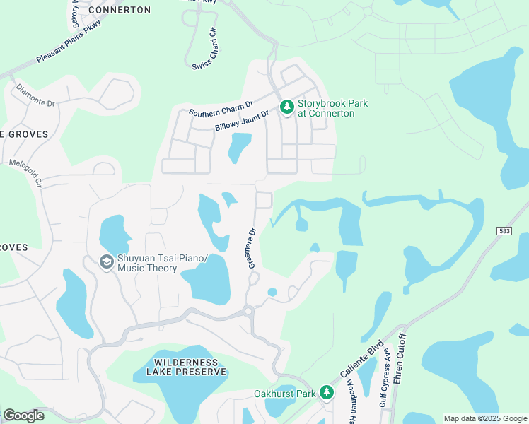 map of restaurants, bars, coffee shops, grocery stores, and more near 21706 Garden Walk Loop in Land O' Lakes