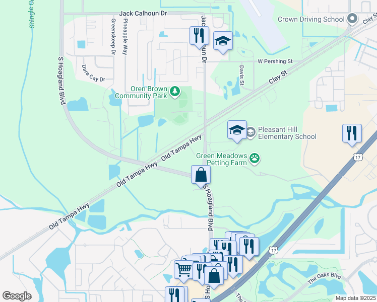 map of restaurants, bars, coffee shops, grocery stores, and more near 1204 Pleasant Oaks Court in Kissimmee