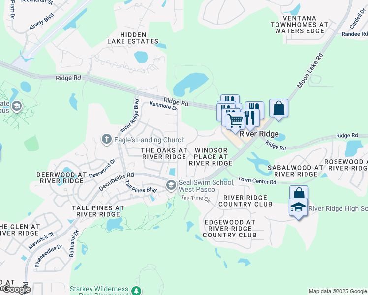 map of restaurants, bars, coffee shops, grocery stores, and more near 7911 Harbor Bridge Boulevard in New Port Richey
