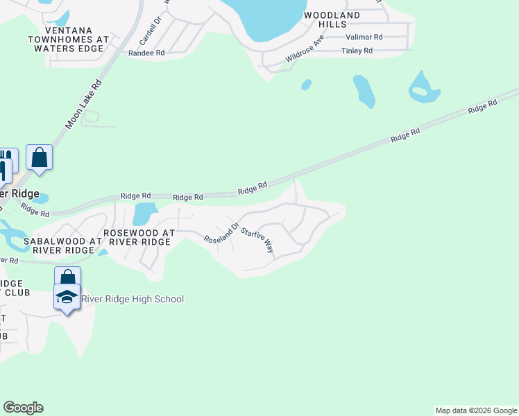 map of restaurants, bars, coffee shops, grocery stores, and more near 12424 Roseland Drive in New Port Richey
