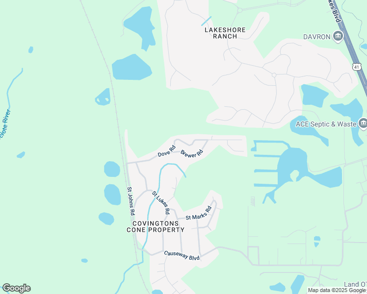 map of restaurants, bars, coffee shops, grocery stores, and more near 19201 Dove Road in Land O' Lakes
