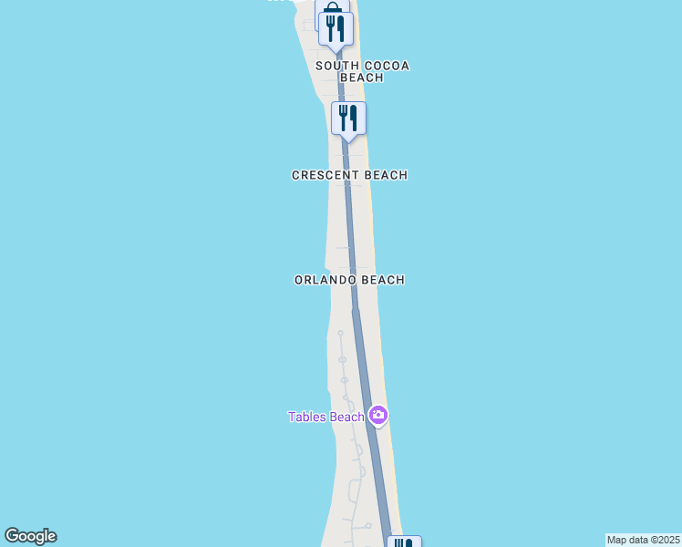 map of restaurants, bars, coffee shops, grocery stores, and more near 3466 South Atlantic Avenue in Cocoa Beach