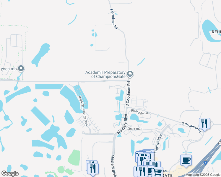 map of restaurants, bars, coffee shops, grocery stores, and more near 8347 Bella Tierra Court in Davenport