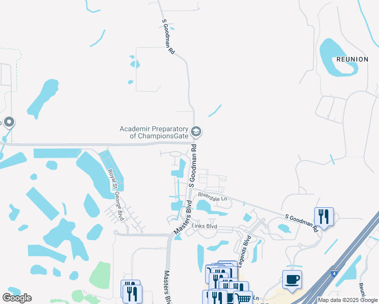 map of restaurants, bars, coffee shops, grocery stores, and more near 1215 Bella Rose Court in Davenport