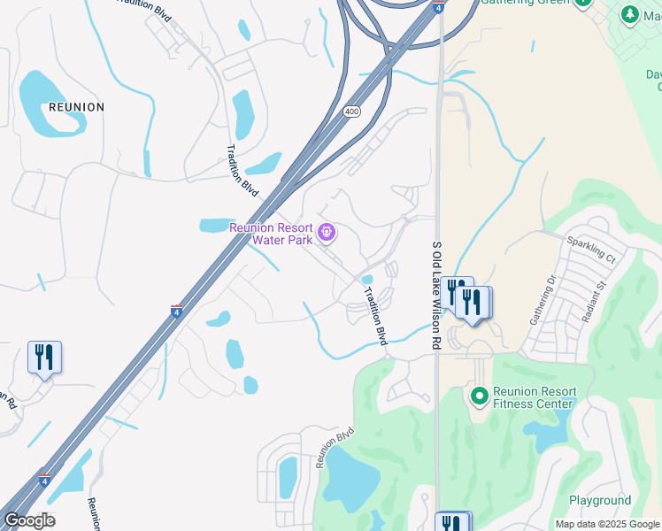 map of restaurants, bars, coffee shops, grocery stores, and more near 7661 Tradition Boulevard in Kissimmee
