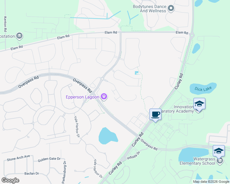 map of restaurants, bars, coffee shops, grocery stores, and more near 31844 Clover Fin Court in Wesley Chapel