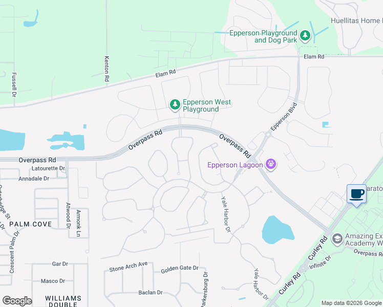 map of restaurants, bars, coffee shops, grocery stores, and more near 8012 Olive Brook Drive in Wesley Chapel