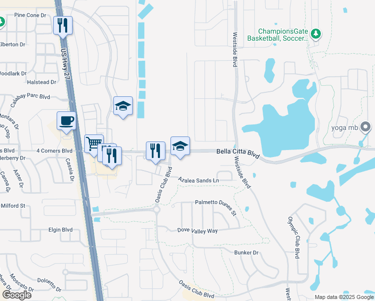 map of restaurants, bars, coffee shops, grocery stores, and more near 8979 Tri County Road in Davenport