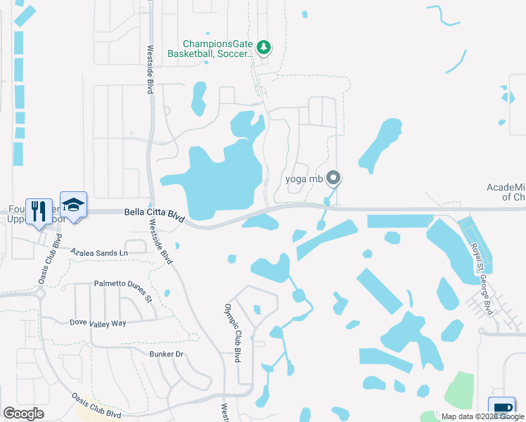 map of restaurants, bars, coffee shops, grocery stores, and more near Tri County Road in Davenport