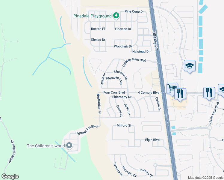 map of restaurants, bars, coffee shops, grocery stores, and more near 724 Elderberry Drive in Davenport