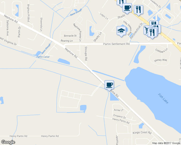 map of restaurants, bars, coffee shops, grocery stores, and more near Florida Trail in Kissimmee