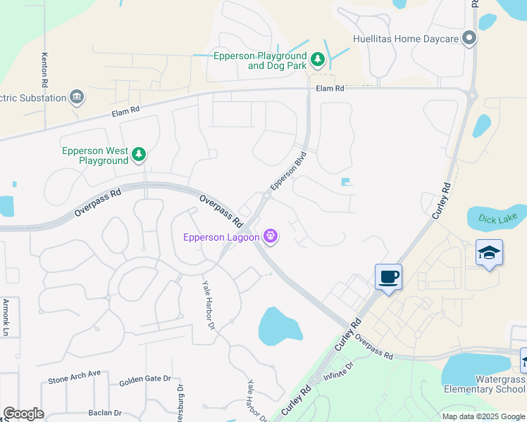 map of restaurants, bars, coffee shops, grocery stores, and more near 31800 Epperson Boulevard in Wesley Chapel