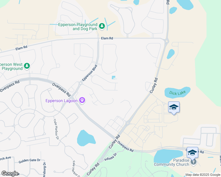 map of restaurants, bars, coffee shops, grocery stores, and more near 8082 Rolling Shell Trail in Wesley Chapel