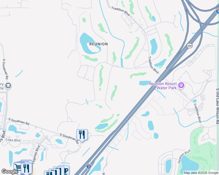 map of restaurants, bars, coffee shops, grocery stores, and more near 1097 Castle Pines Court in Four Corners