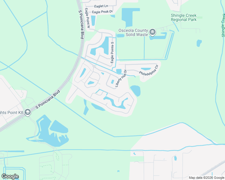 map of restaurants, bars, coffee shops, grocery stores, and more near 1150 Liberty Hall Drive in Kissimmee