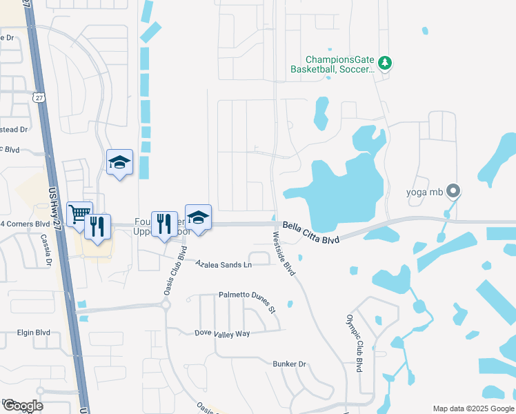 map of restaurants, bars, coffee shops, grocery stores, and more near 1198 Drop Lane in Davenport