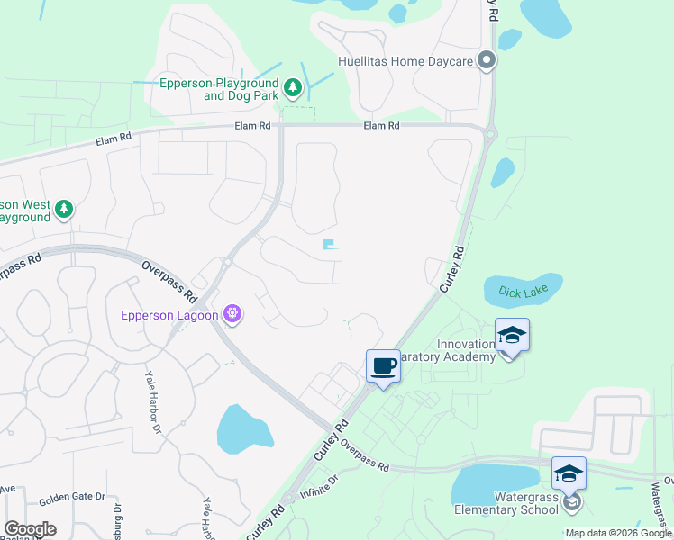 map of restaurants, bars, coffee shops, grocery stores, and more near 8082 Rolling Shell Trail in Wesley Chapel