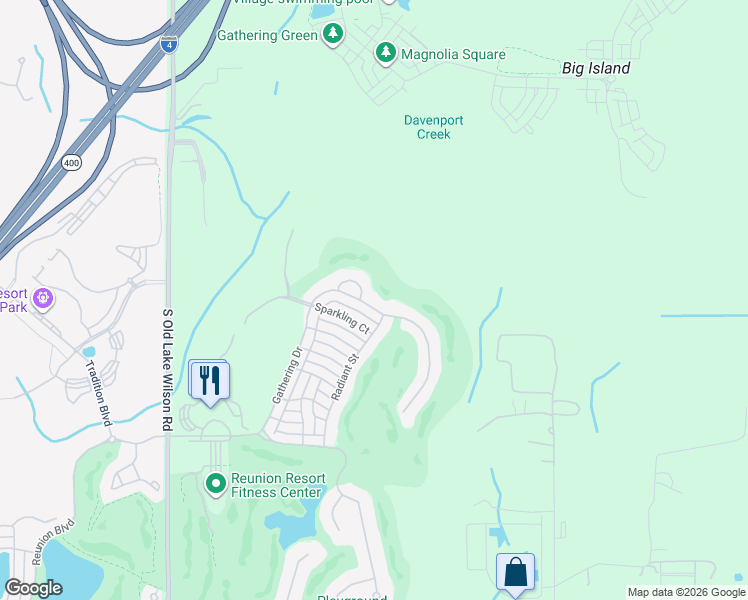 map of restaurants, bars, coffee shops, grocery stores, and more near 7457 Gathering Dr in Kissimmee