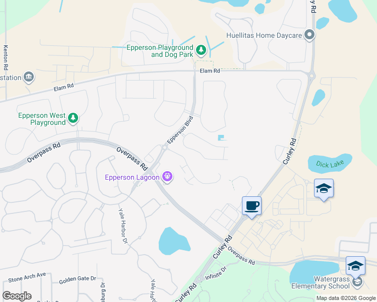map of restaurants, bars, coffee shops, grocery stores, and more near 31811 Blue Passing Loop in Wesley Chapel