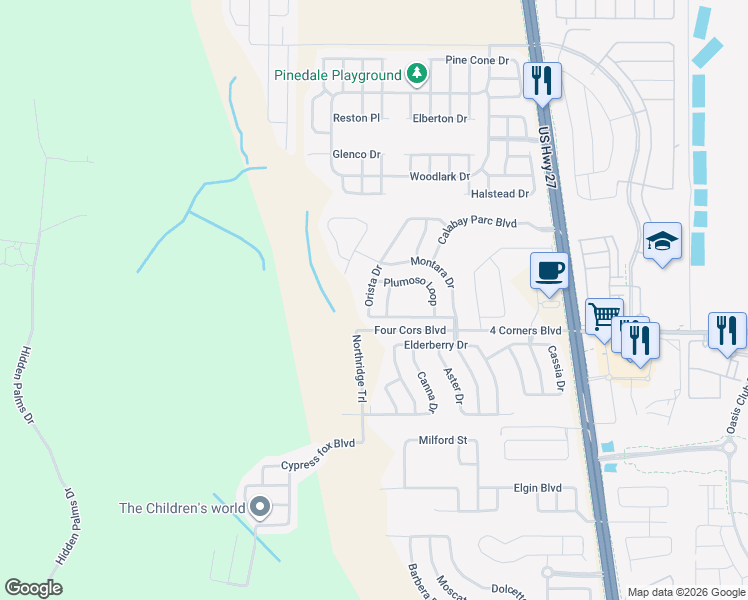 map of restaurants, bars, coffee shops, grocery stores, and more near 643 Orista Drive in Davenport
