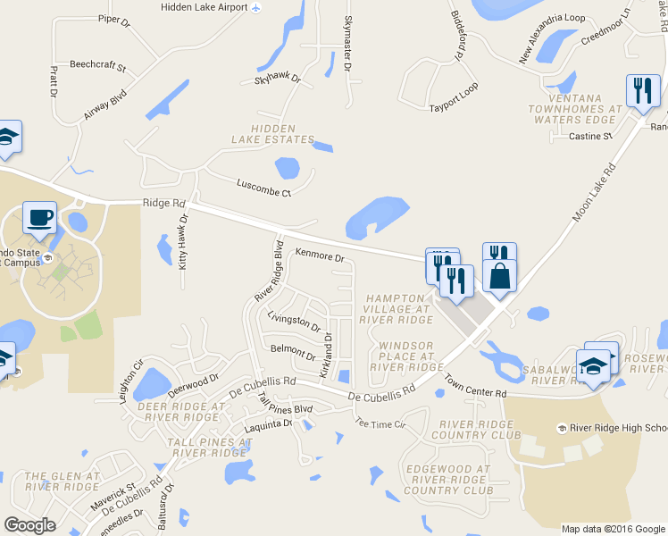 map of restaurants, bars, coffee shops, grocery stores, and more near 11001 Bentwood Court in New Port Richey