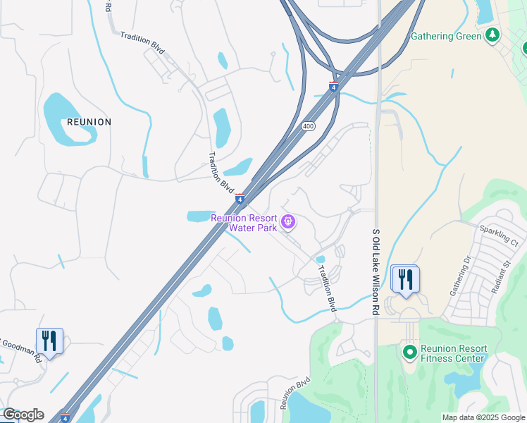 map of restaurants, bars, coffee shops, grocery stores, and more near 7661 Tradition Boulevard in Kissimmee