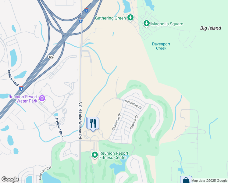 map of restaurants, bars, coffee shops, grocery stores, and more near 1110 Watson Court in Osceola County