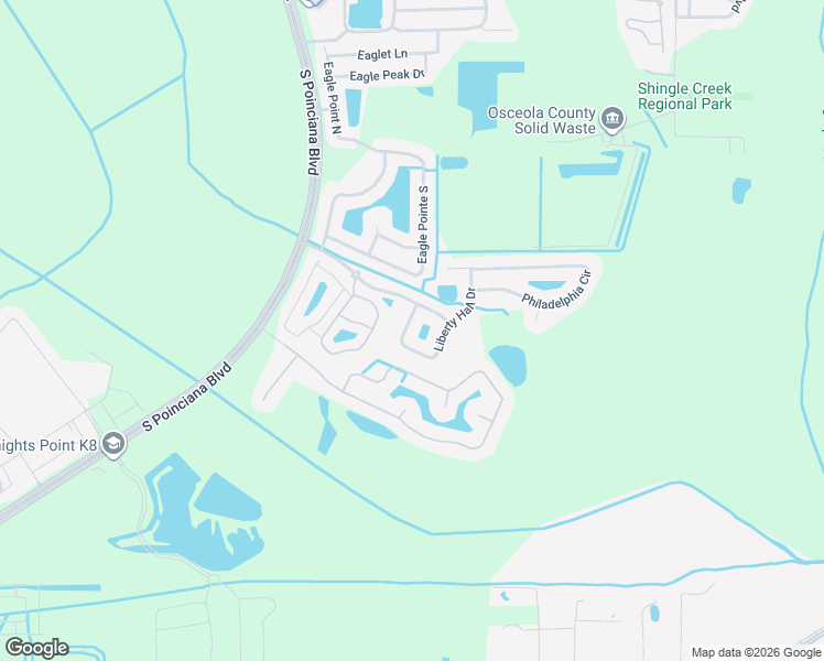 map of restaurants, bars, coffee shops, grocery stores, and more near 1104 Liberty Hall Drive in Kissimmee
