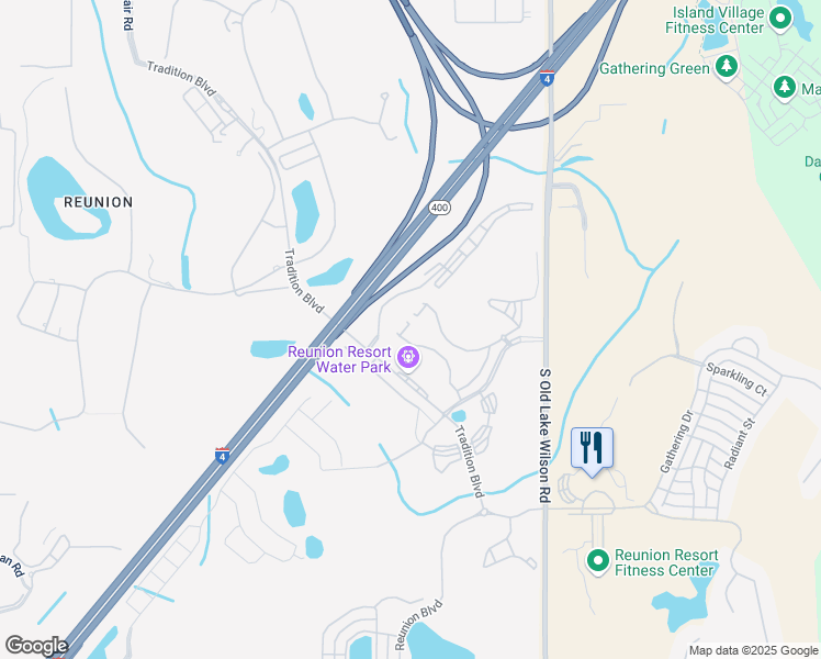 map of restaurants, bars, coffee shops, grocery stores, and more near 7620 Sandy Ridge Drive in Four Corners