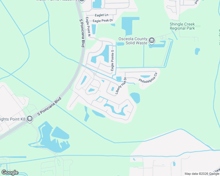 map of restaurants, bars, coffee shops, grocery stores, and more near 1104 Liberty Hall Drive in Kissimmee