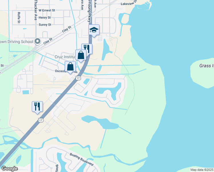 map of restaurants, bars, coffee shops, grocery stores, and more near 1000 Vaquero Lane in Kissimmee