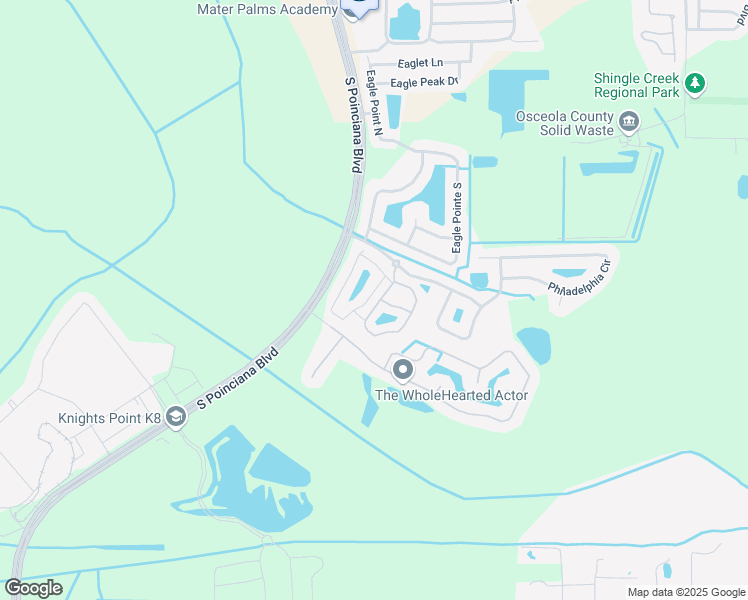 map of restaurants, bars, coffee shops, grocery stores, and more near 1128 South Beach Circle in Kissimmee
