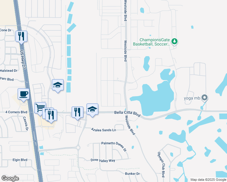 map of restaurants, bars, coffee shops, grocery stores, and more near 1152 Challenge Drive in Four Corners