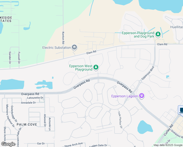 map of restaurants, bars, coffee shops, grocery stores, and more near 8190 Olive Brook Drive in Wesley Chapel