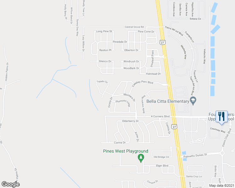 map of restaurants, bars, coffee shops, grocery stores, and more near 644 Montara Drive in Davenport