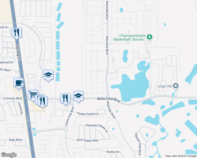 map of restaurants, bars, coffee shops, grocery stores, and more near 1152 Challenge Drive in Four Corners