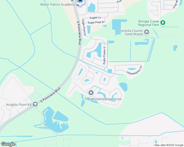 map of restaurants, bars, coffee shops, grocery stores, and more near 1295 South Beach Circle in Kissimmee