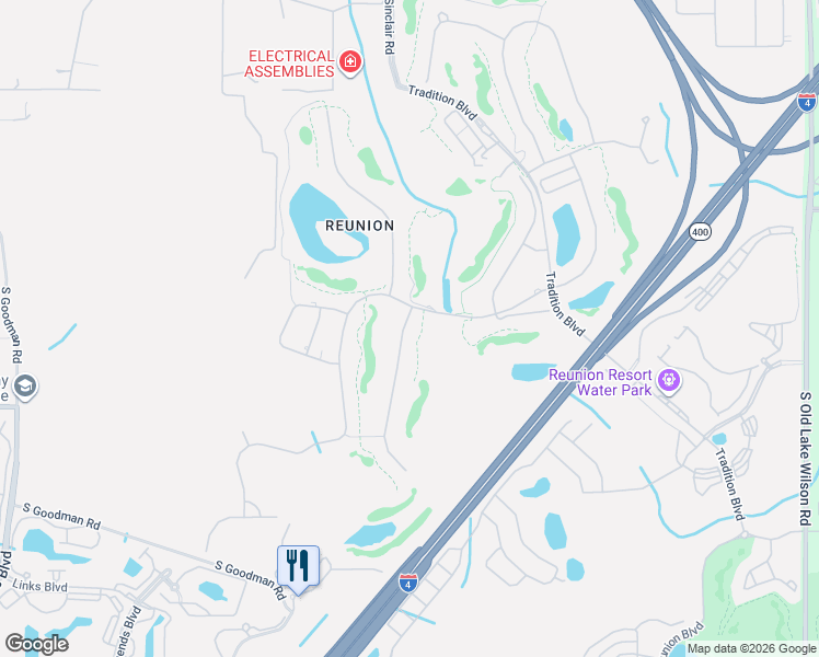 map of restaurants, bars, coffee shops, grocery stores, and more near 1033 Castle Pines Court in Four Corners