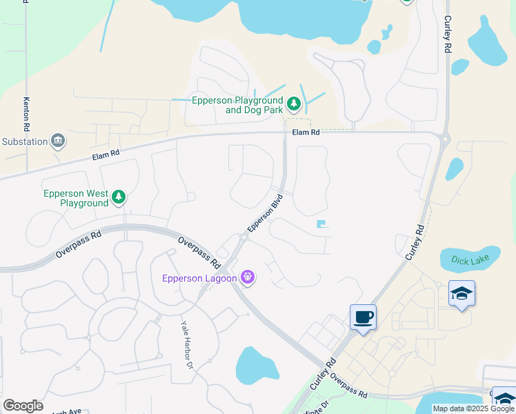 map of restaurants, bars, coffee shops, grocery stores, and more near 8192 Abby Brooks Circle in Wesley Chapel