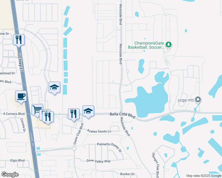 map of restaurants, bars, coffee shops, grocery stores, and more near 1152 Challenge Drive in Four Corners