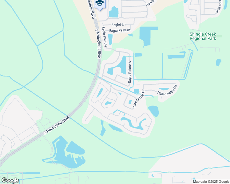 map of restaurants, bars, coffee shops, grocery stores, and more near 1295 South Beach Circle in Kissimmee
