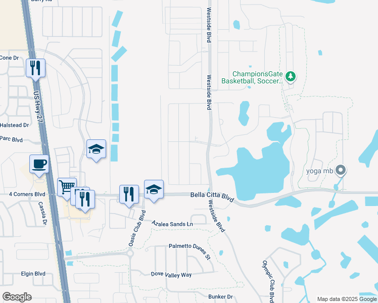 map of restaurants, bars, coffee shops, grocery stores, and more near 1152 Challenge Drive in Four Corners